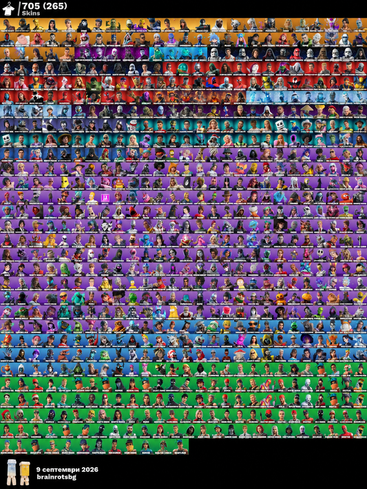 705 skins | Renegade Raider | Travis Scott | Master Chief (Matte Black) | Gold Midas | Gold Brutus | Clutch | Kata Captain | Grind | 50 VB  FA