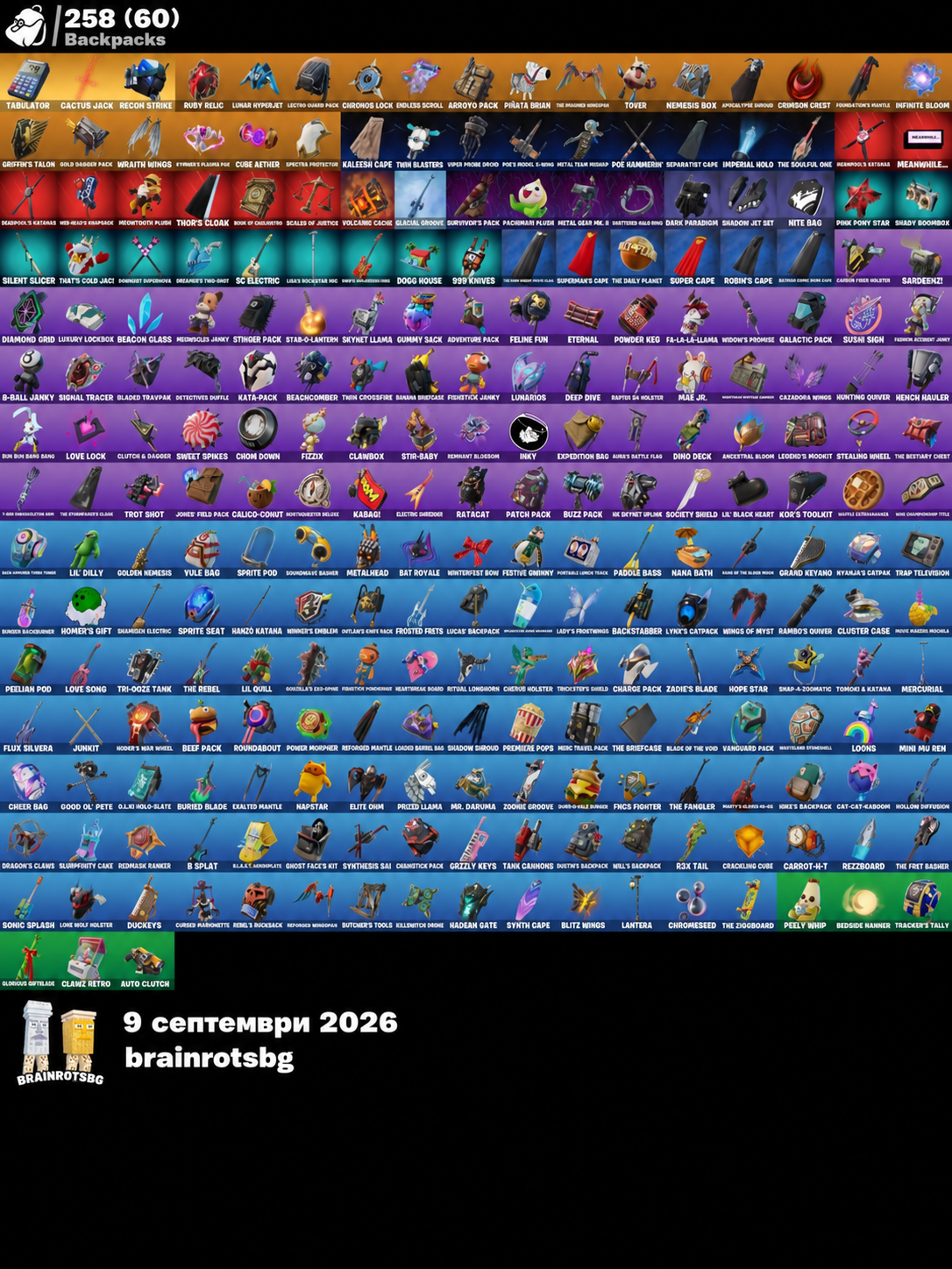 196 skins | Travis Scott | Gold Midas | Gold Brutus | Clutch | Grind | Mike Lowrey | Prodigy | Point Patroller | Raz | The Origin | 50 VB