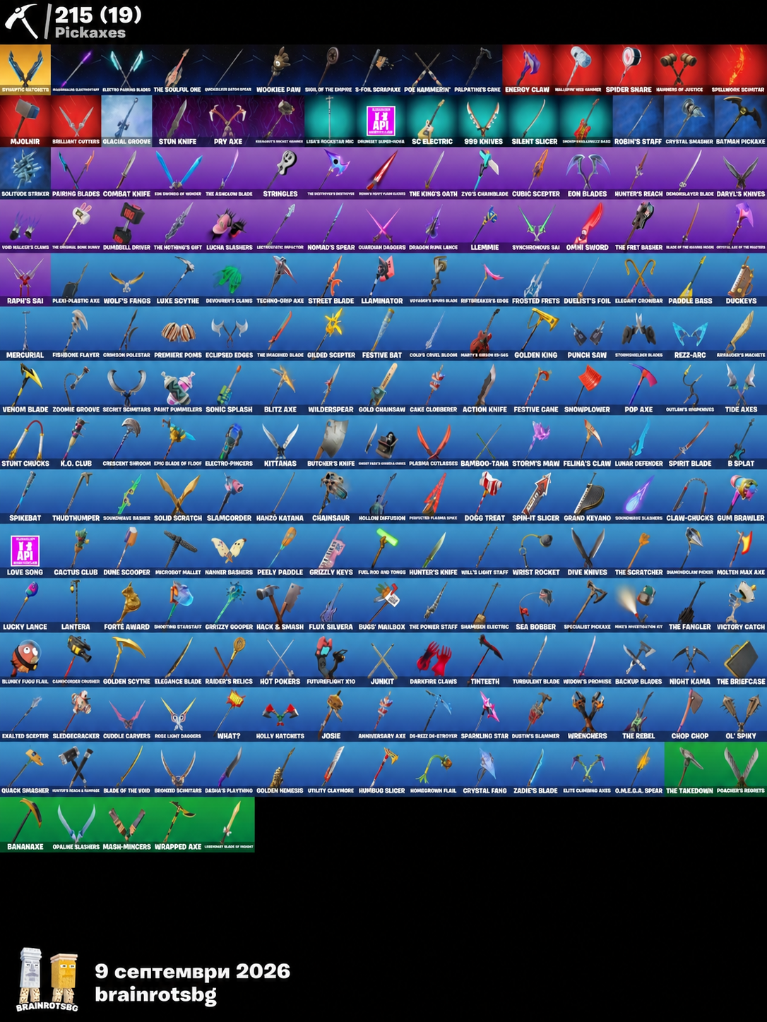 196 skins | Travis Scott | Gold Midas | Gold Brutus | Clutch | Grind | Mike Lowrey | Prodigy | Point Patroller | Raz | The Origin | 50 VB