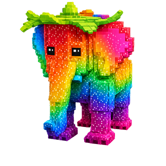 🌈RAINBOW🌈 🐘🍓STRAWBERRY ELEPHANT🍓🐘 186.9 T\S KICK A LUCKY BLOCK